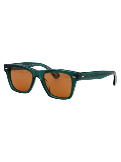 Oliver Peoples Translucent Dark Teal Acetate Sunglasses In Black