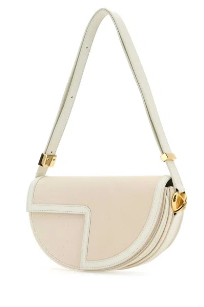 Patou Two-tone Canvas And Leather Le  Shoulder Bag
