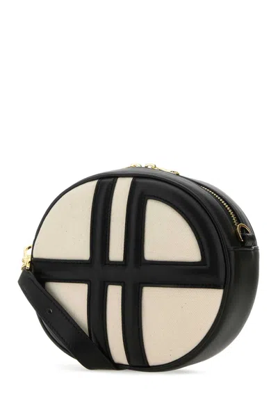 Patou Two-tone Denim And Leather Le Jp Shoulder Bag In Multi