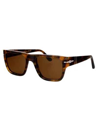 Persol Brown Havana Acetate Sunglasses In Black