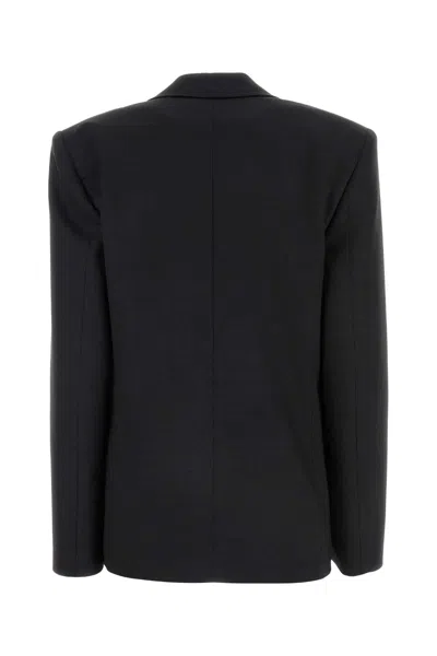 Philosophy Di Lorenzo Serafini Grey Single-breasted Jacket With A Single Button In Wool Blend Woman In Black