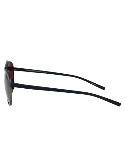 Porsche Design Grey Black Titanium Sunglasses In Gray