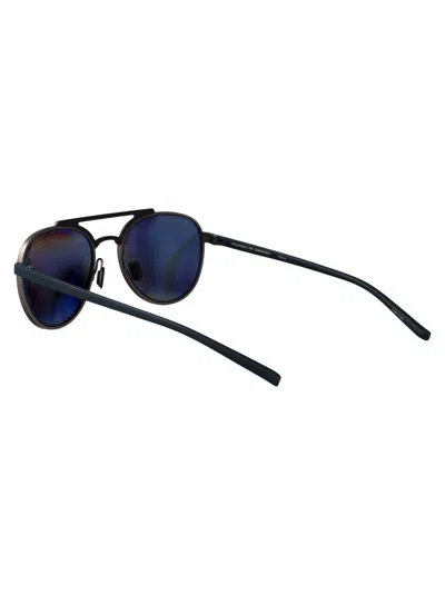 Porsche Design Grey Black Titanium Sunglasses In Gray