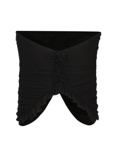Saint Laurent Black Cupro Top In Black