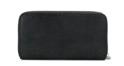Stella Mccartney Falabella Ink Zip-around Wallet In Black