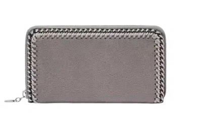 Stella Mccartney Grey Shaggy Deer Falabella Wallet In Gray