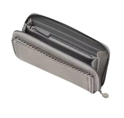 Stella Mccartney Grey Shaggy Deer Falabella Wallet In Gray