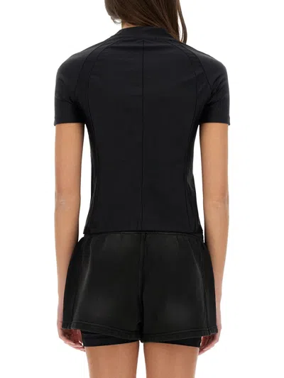 Alexander Wang T T By Alexander Wang Black Stretch Nylon T-shirt In Black