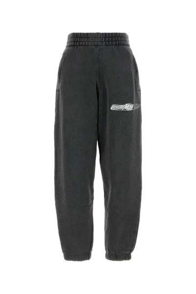 Alexander Wang T T By Alexander Wang Charcoal Cotton Joggers In Gray
