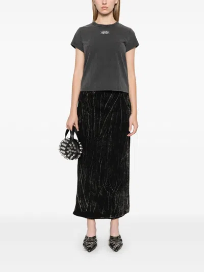 Alexander Wang T T By Alexander Wang Dark Grey Cotton T-shirt In Gray