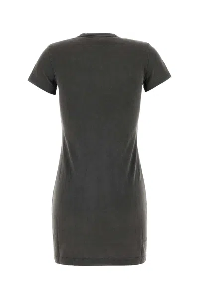 Alexander Wang T T By Alexander Wang Charcoal Cotton T-shirt Mini Dress In Black