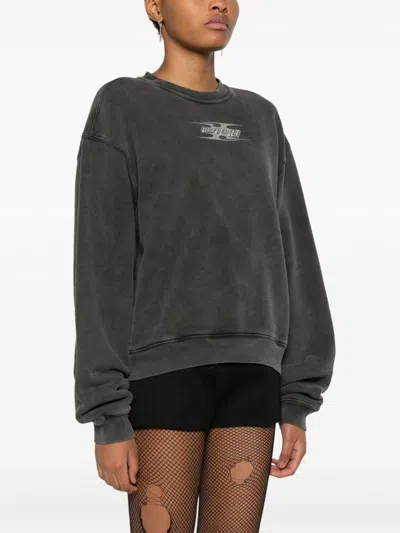 Alexander Wang T T By Alexander Wang Dark Grey Cotton Sweatshirt In Black