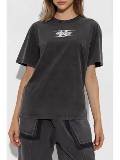 Alexander Wang T T By Alexander Wang Dark Grey Cotton T-shirt In Black