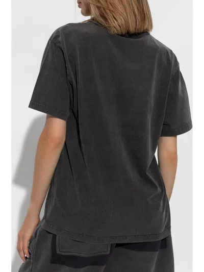Alexander Wang T T By Alexander Wang Dark Grey Cotton T-shirt In Black