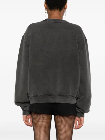 Alexander Wang T T By Alexander Wang Dark Grey Cotton Sweatshirt In Black