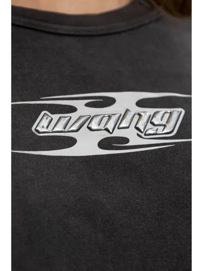 Alexander Wang T T By Alexander Wang Dark Grey Cotton T-shirt In Black
