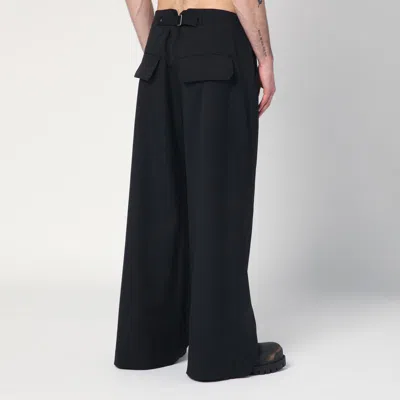 Entire Studios Wide Wool-blend Trousers In Black