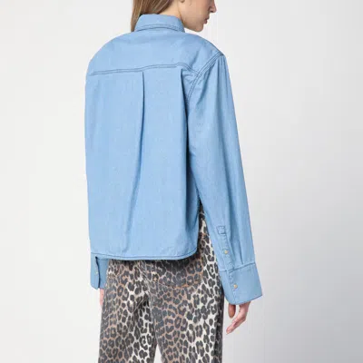 Halfboy Denim Shirt With Collared Neck And Cuffed Sleeves In Blue