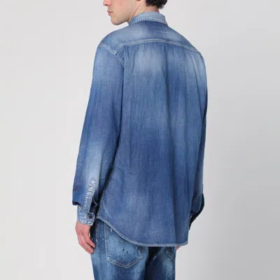 Dsquared2 Washed Denim Shirt In Blue