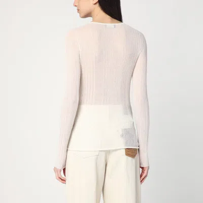 Roberto Collina Semi-transparent Sweater In Natural Colour In Neutral
