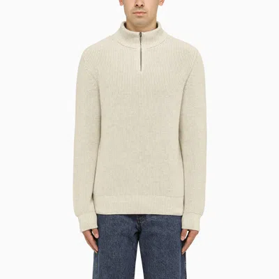 Apc High Neck Cotton Turtleneck Sweater In Neutral