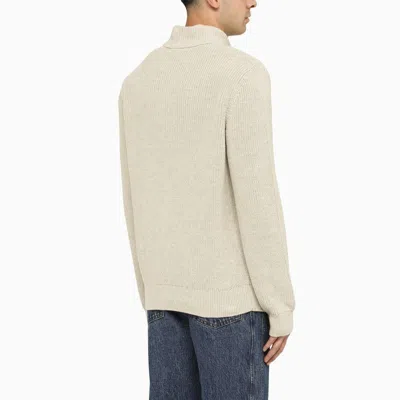 Apc High Neck Cotton Turtleneck Sweater In Neutral