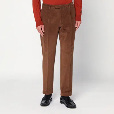 Santaniello Brown Corduroy Pants In Multi