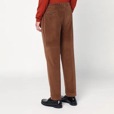Santaniello Brown Corduroy Pants In Multi