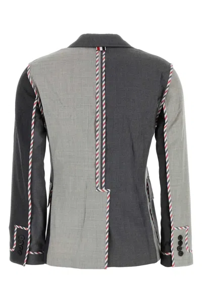 Thom Browne Multicolor Wool Blazer In Gray