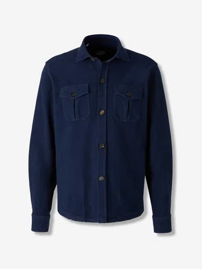 Vincenzo Di Ruggiero Long Coat By Oslo Con Tasche In Blue