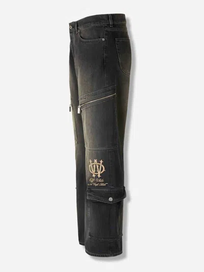 Off-white Flared Pocket Jeans In Black