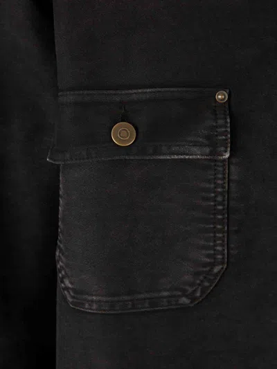 Maison Margiela Long Sleeve Jacket Featuring Front Pockets In Black