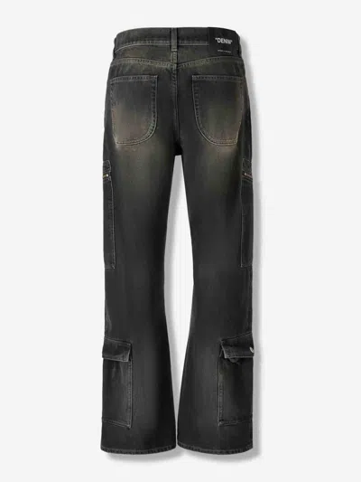 Off-white Flared Pocket Jeans In Black