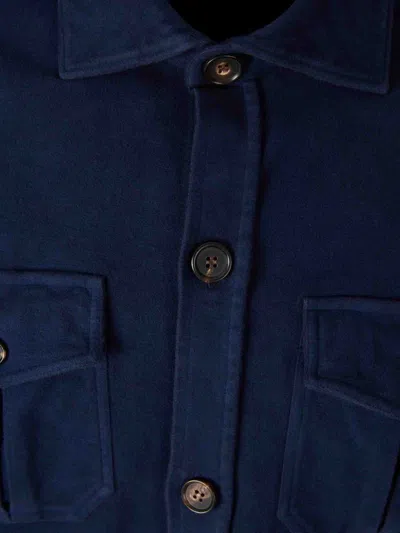 Vincenzo Di Ruggiero Long Coat By Oslo Con Tasche In Blue