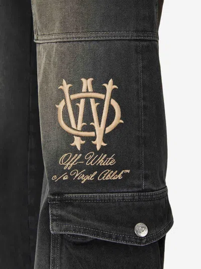 Off-white Flared Pocket Jeans In Black