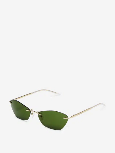Alexander Mcqueen T-bar Slim Sunglasses In Green