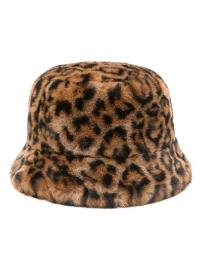 Apparis Amara Leopard Bucket Hat In Brown