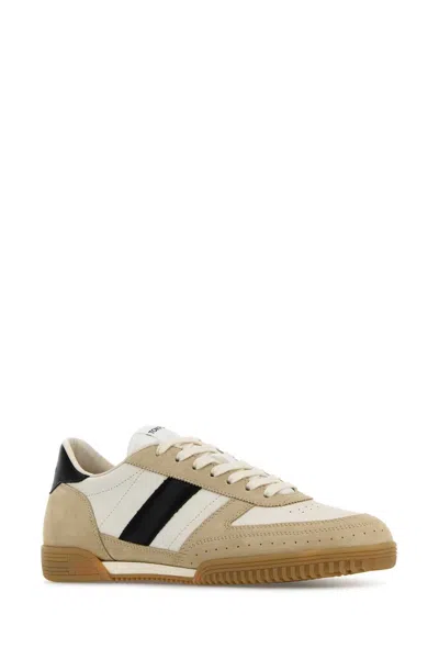 Tom Ford Multicolor Leather And Suede Terence Sneakers In Neutral