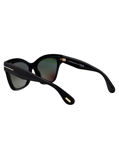 Tom Ford Nero Lucido Acetate Sunglasses In Green