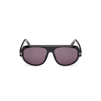 Tom Ford Nero Lucido Acetate Sunglasses In Purple