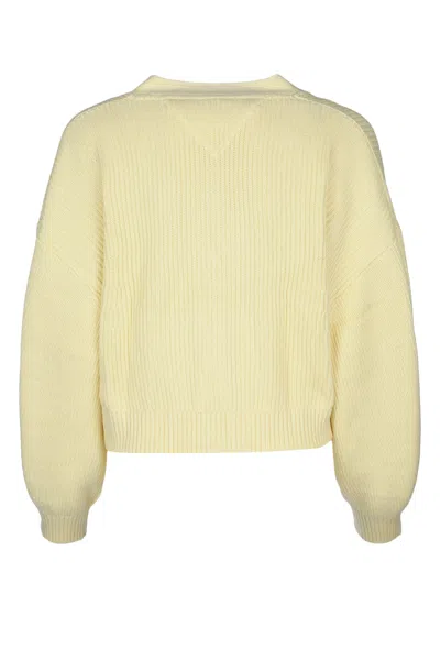 Tommy Jeans Cropped Cardigan In Orange
