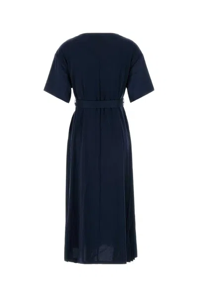 Weekend Max Mara Stretch Nylon Blend Jordan Dress With Belted Waist In Blue