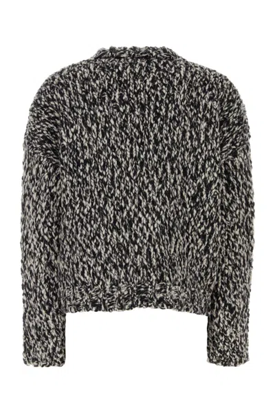 Weekend Max Mara Two-tone Wool Blend Crine Sweater In Black