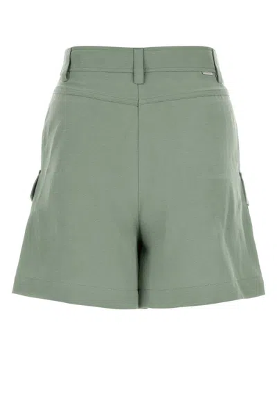 Woolrich Sage Green Viscose Blend Shorts In Green