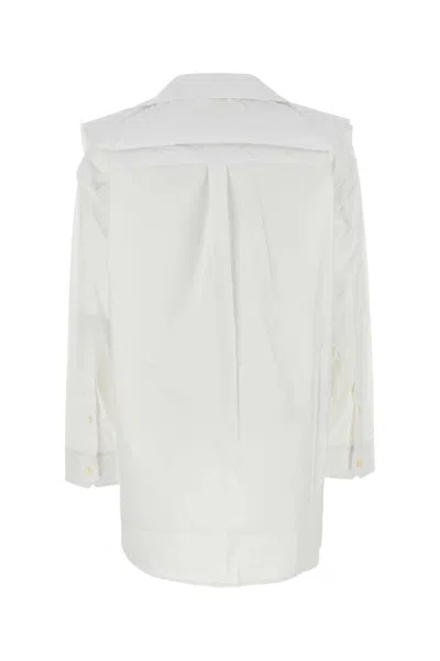 Y/project White Poplin Shirt In Pattern