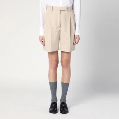 Thom Browne Cotton Blend Bermuda Shorts With Belt Loops In Brown