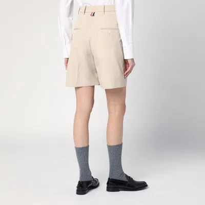 Thom Browne Cotton Blend Bermuda Shorts With Belt Loops In Brown