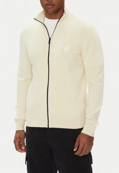 Hugo Boss Logo-detail Cardigan In Neutral