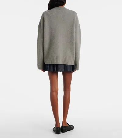Ami Alexandre Mattiussi Ami Paris Alpaca Cardigan With Ami De C Ur Logo In Gray