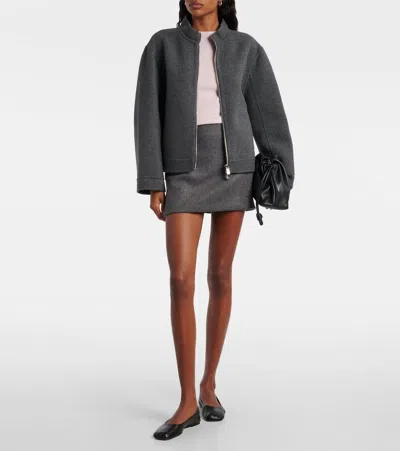 Extreme Cashmere Motor Wool And Cashmere Bomber Jacket In Gray